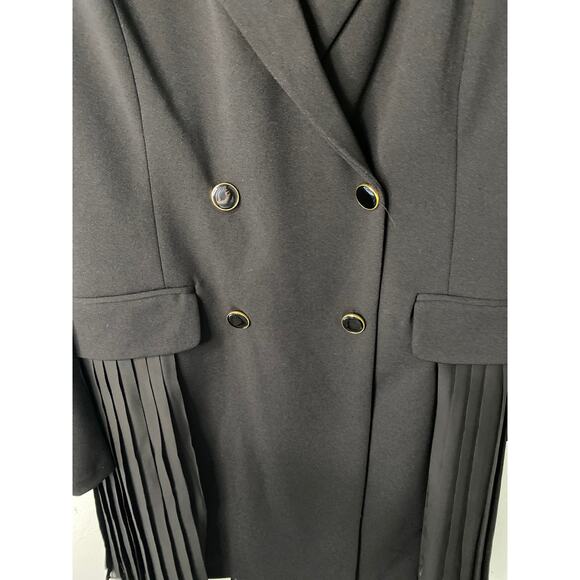 New Julia Jordan Double Breasted Long Sleeve Coat Dress, Black Size 4 - Picture 3 of 6